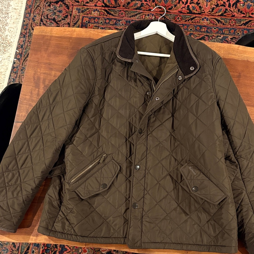 Barbour Powell Quilted Olive Jacket XXXL  EUC
